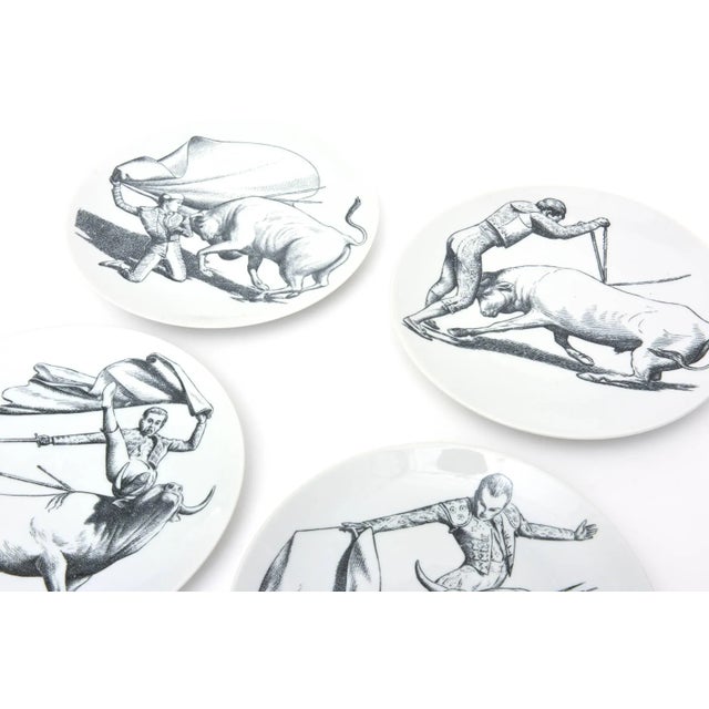These wonderful vintage hard to find and hard to come by complete set of 6 Italian porcelain black and white Piero...