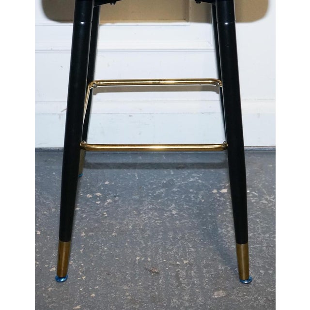 Blue Velvet Bar Chairs with Gold Detail on the Frame For Sale - Image 9 of 10