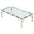 Heavy Thick Glass Brass and Chrome Coffee Table For Sale - Image 10 of 10