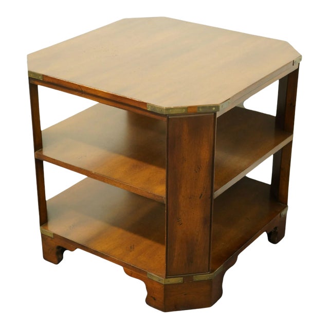 Heritage Furniture Italian Campaign Style 24" Square Accent End Table 085-365 For Sale