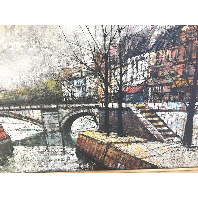 Bernard Buffet Midcentury Painting "View Canal St. Martin", in the Style of Bernard Buffet For Sale - Image 4 of 5