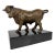 Solid Bronze Bull on Marble Base For Sale