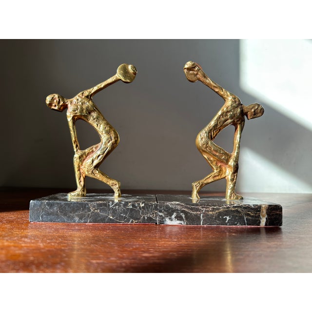 Pair of vintage marble and bronze bookends from the 1960s/70s. They are in good overall condition and very decorative....