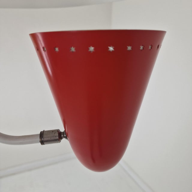 Black Mid-Century Zonneserie Three-Light Pendant attributed to H. Busquet for Hala Zeist, 1950s For Sale - Image 8 of 16