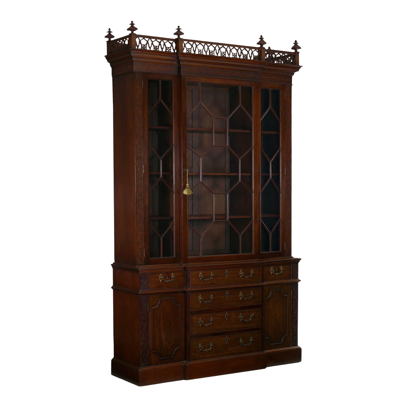 19th Century English George Iii Style Mahogany Antique Bookcase