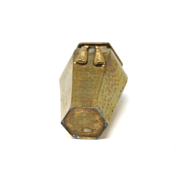 Vintage Hammered Brass Tassel and Rope Vase For Sale In Tampa - Image 6 of 9