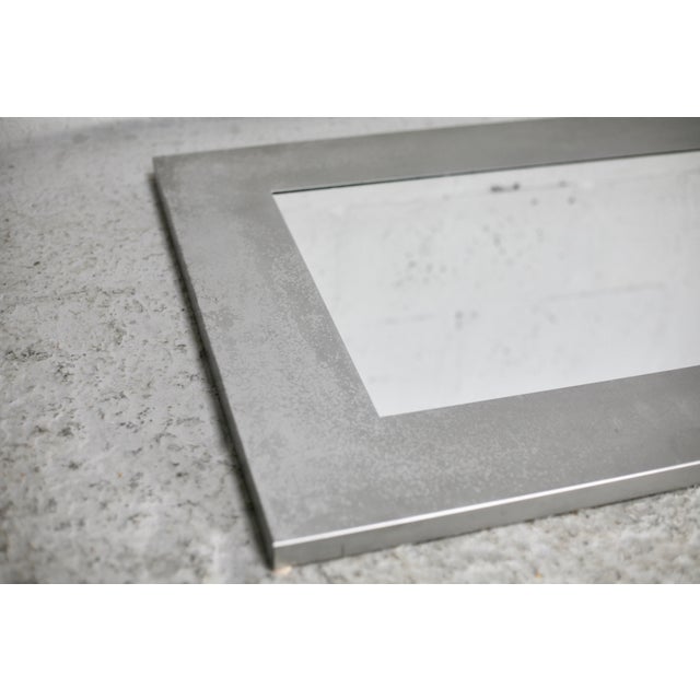 Metal Large Steel Mirror, 1970s For Sale - Image 7 of 15