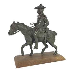 Antique Bronze Sculpture Pensioner on Horse After Emmanuel De Santa Coloma