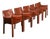 Mario Bellini for Cassina Cab 413 Italian Red Leather Dining Chairs Set of 6 For Sale