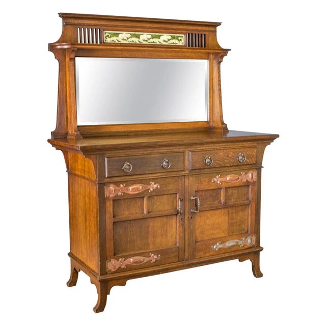 1900s Liberty Style Arts & Crafts Oak Sideboard For Sale - Image 12 of 12