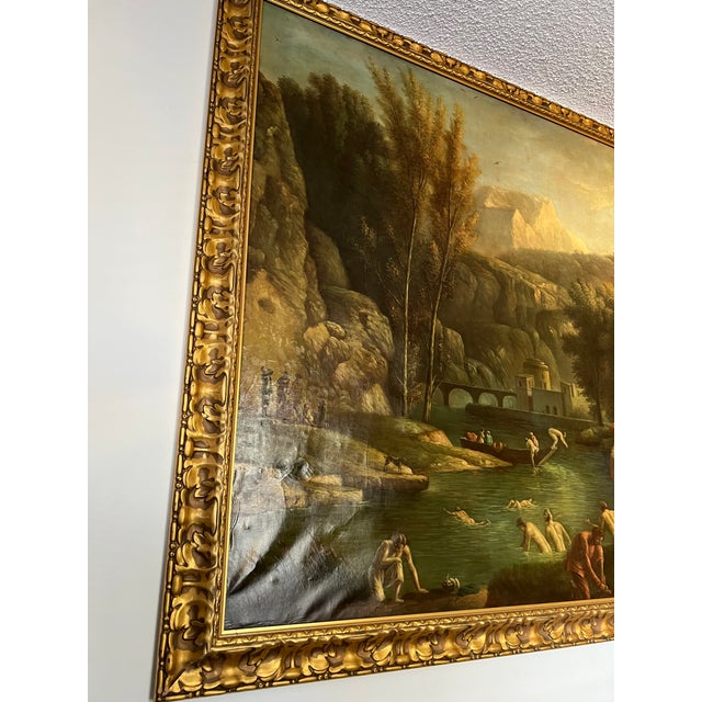 Oil on Canvas Late 20th Century “The Falls at Tívoli“ Italian Landscape Painting, Unsigned. For Sale - Image 9 of 11