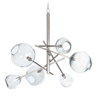Regina Andrew Molten Chandelier With Clear Glass in Polished Nickel For Sale