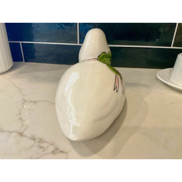Shabby Chic Vintage Ceramic Hand Painted Floral Duck For Sale - Image 3 of 6