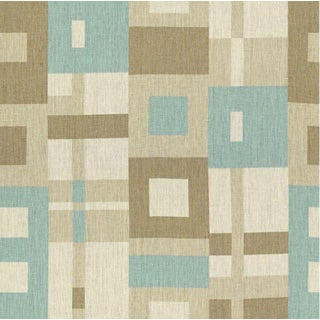 Jeffrey Alan Marks for Kravet "Blocking" Geometric Linen Fabric- 5.75 Yards For Sale