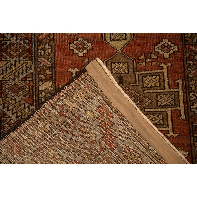 Brick Red Vintage Distressed Heriz Rug Runner - 3' x 12'6" For Sale - Image 8 of 11