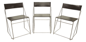 Minimalist X Line Chairs by Niels Jørgen Haugesen for Hybodan, 1970s, Set of 3