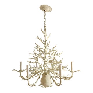 Currey & Company Faux Coral Chandelier For Sale