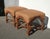 French Country Pair Vintage Marge Carson French Country Styl Brown Ottomans W Decorative Nails For Sale - Image 3 of 18
