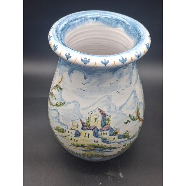 Hand-Painted Albisola Glazed Ceramic Vase by Giuseppe Mazzoni, 1960s For Sale - Image 12 of 12
