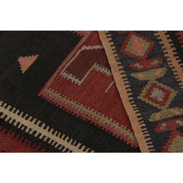 Textile 1950s Vintage Tribal Afghan Kilim Rug in Red With Medallions For Sale - Image 7 of 7