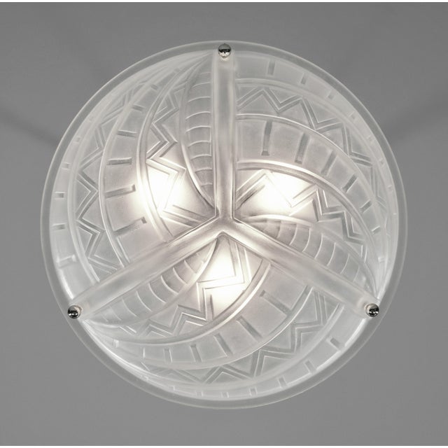 Geometric French Art Deco Pendant Light by Noverdy - 1930s For Sale - Image 6 of 8