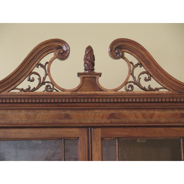 English Karges English Style Large Mahogany Breakfront For Sale - Image 3 of 13