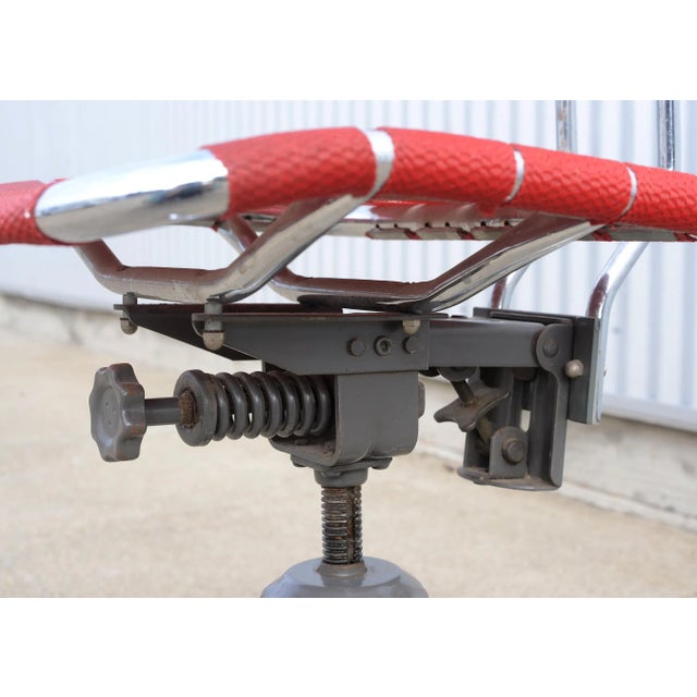 1950s Mid Century Industrial Bevco Chrome Office Desk Chair With Red Upholstery For Sale In San Francisco - Image 6 of 13