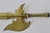 Vintage Ornate Brass Finish Decorative Halberd Spearhead Axe Hook Wall Mount. Intricate design made in mid century Japan....