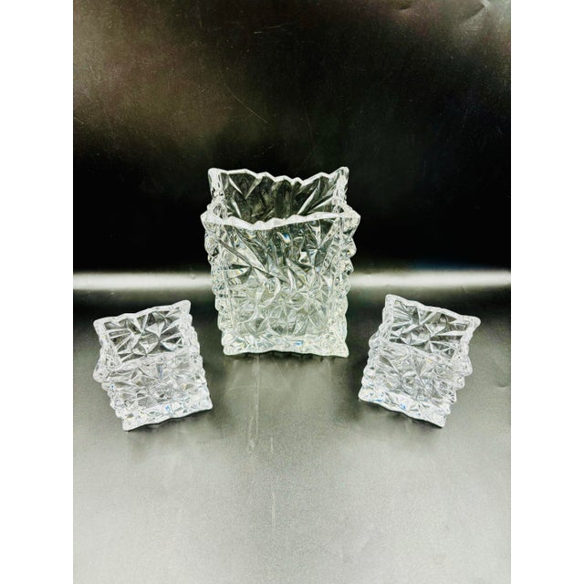 Modern Rosenthal Crystal Paper Bag Collection Vases - 3 Piece Set For Sale - Image 3 of 12