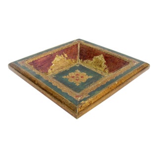 Mid-Century Florentine Italian Tole Giltwood Catchall / Bowl For Sale
