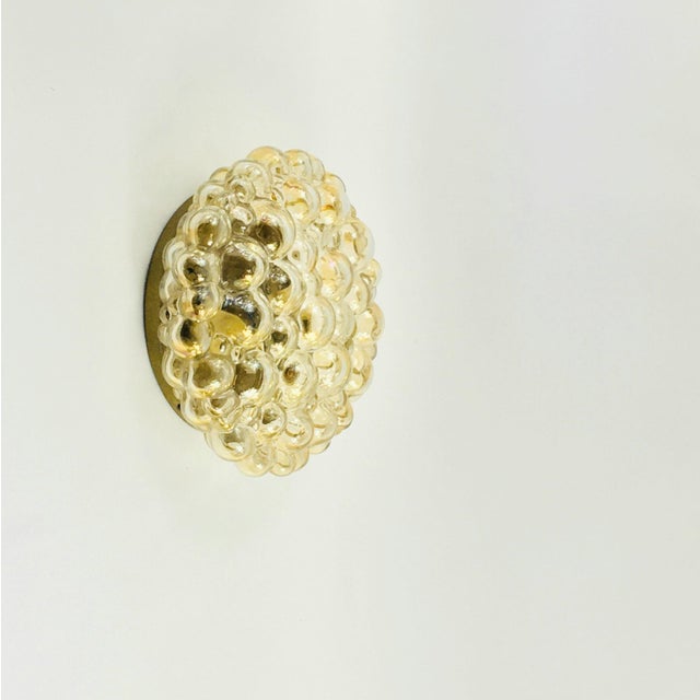 Glashütte Limburg Large Mid-Century Modern Amber Bubble Glass Ceiling Light/Flush Mount by Helena Tynell for Limburg, Germany, 1960s For Sale - Image 4 of 10