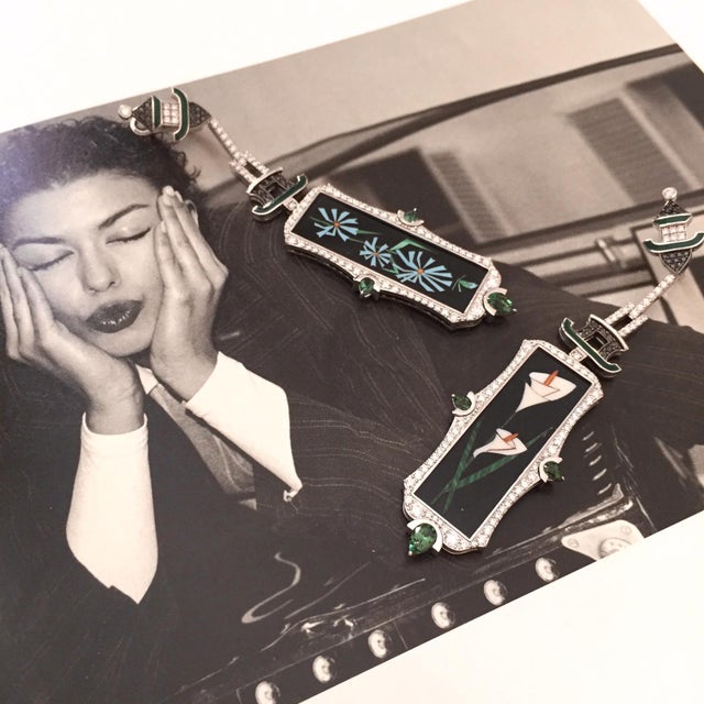 Green Bochic Pagoda Mosaic Earrings For Sale - Image 8 of 18