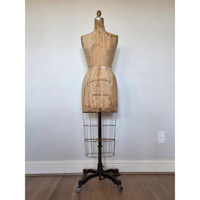 Vintage Wolf American Industrial Model 1979 Rolling Dress Form Mannequin on Casters For Sale - Image 4 of 18