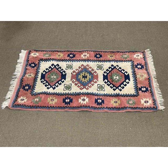 Vintage Handmade Wool Rug For Sale - Image 3 of 8
