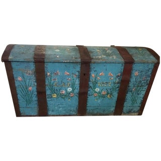 Antique Painted Chest 1822 For Sale