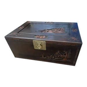 Large 60 Inches 1900s Antique Asian Camphorwood Trunk Coffee Table
