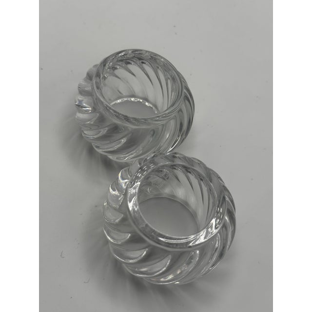 Pair of Baccarat Crystal Napkin Rings For Sale In Los Angeles - Image 6 of 12