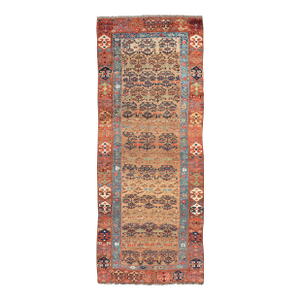 Antique Kurdish Tribal Runner in All-Over Geometric Design 3'3 X 9'6