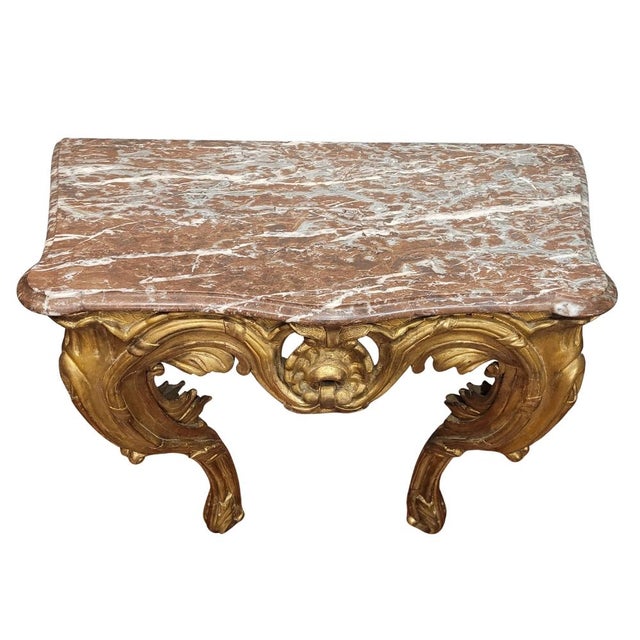 Wall-mounted console table, carved and gilded wood, louis xv, 18th century – france style: louis xv / baroque materials:...