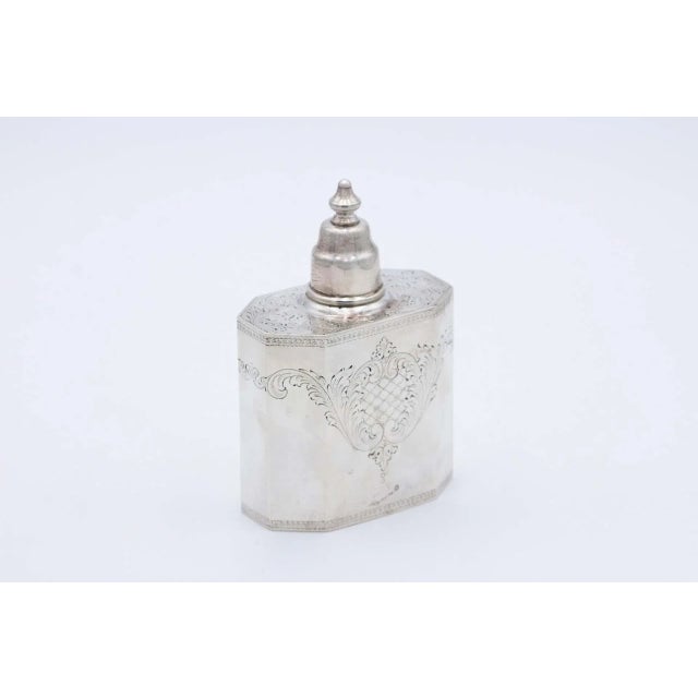 Silver Tea Box with Engraved Floral Motifs For Sale - Image 6 of 6