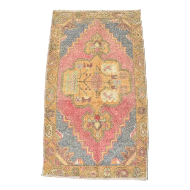 Handmade Mini Wool Rustic Rug For Sale