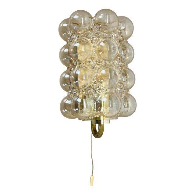 Amber Glass Wall Light by Helena Tynell from Glashütte Limburg, 1960s For Sale