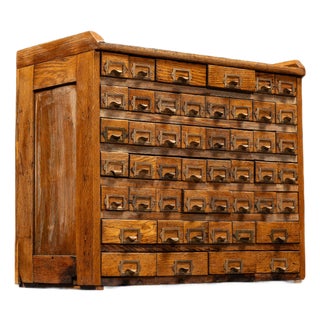 Early 20th Century Wooden Small Parts Cabinet For Sale
