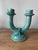 A rare C.A.S. (Ceramiche Artistiche Solimene) Vietri double candleholder from the 1940s in the brutalistic style of Guido...