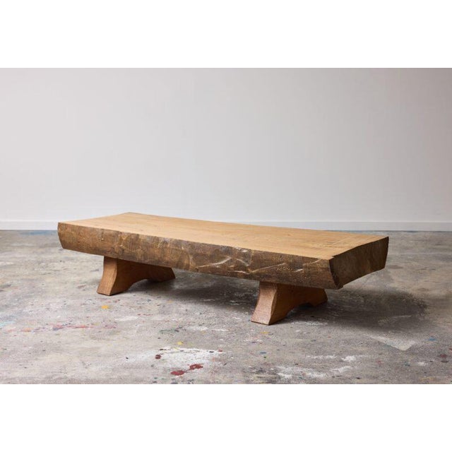 Brown Wabi-Sabi Coffee Table in Elm, 1977 For Sale - Image 8 of 8
