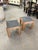 A pair of solid oak tables with slate inset tops. Beautiful graining to the oak sides. These are custom pieces newly made...