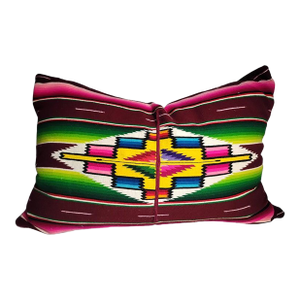 Mid 20th Century Mexican Serape Bolster Pillow