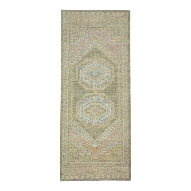 Turkish Oushak Runner Rug 3'1" x 7'5" #17500 For Sale