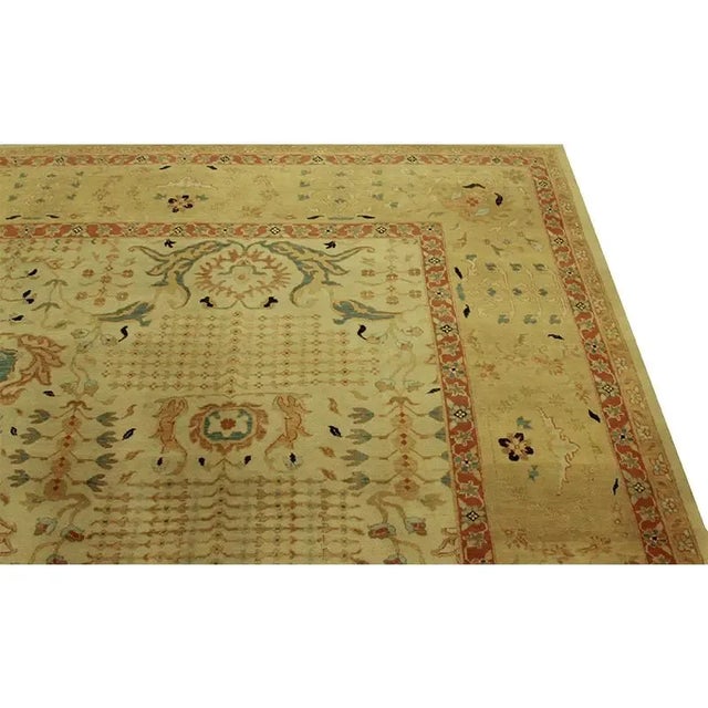 1990s Handwoven Agra Style Area Rug 9’10” X 13’10” For Sale In Dallas - Image 6 of 13