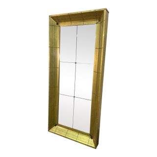 Large Brass Mirror, 20th Century For Sale